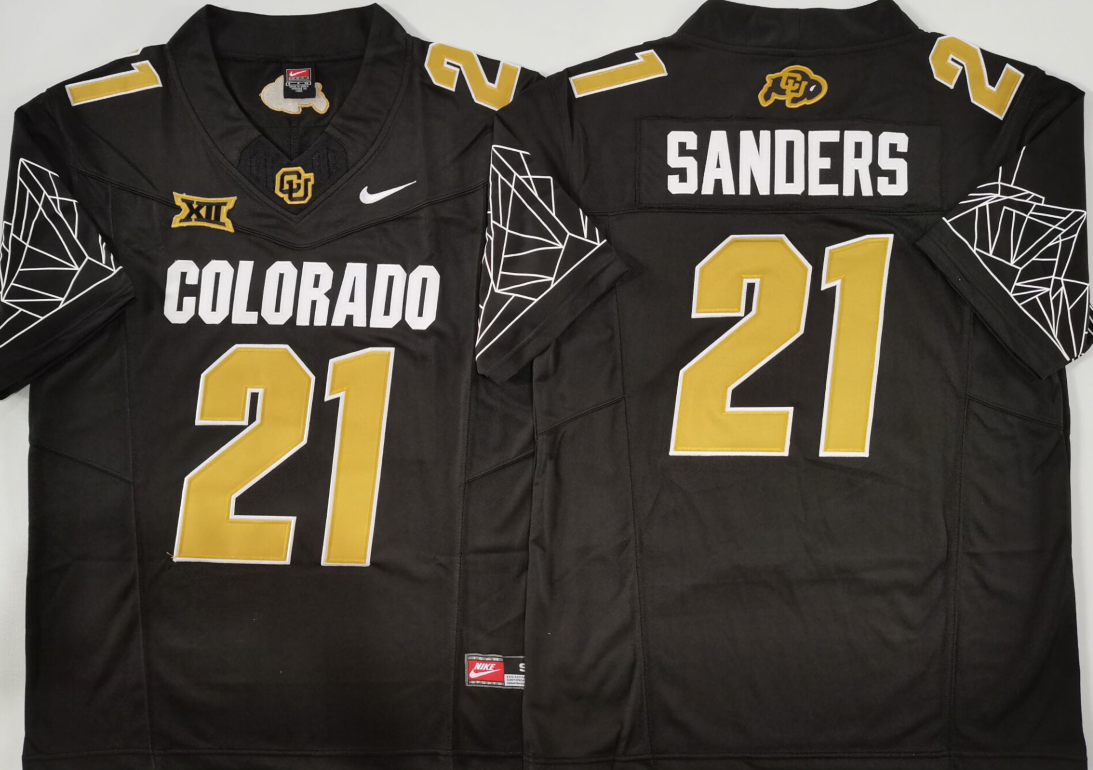 Men's Colorado Buffaloes Shilo Sanders #21 Black Jersey